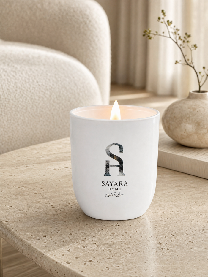 Candle on a set table